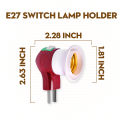 E27 LED Bulb Holder with Switch Screw Base Halogen Incandescent Filament Lamp Holder Converter Light Bulb Base Lamp Socket Adapter White. 