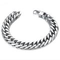 HNSP-Thick Stainless Steel Bracelet for Men, Hand Chain, Punk Male Bracelets, Jewelry Accessories, Gift, 8mm-14mm Wide.