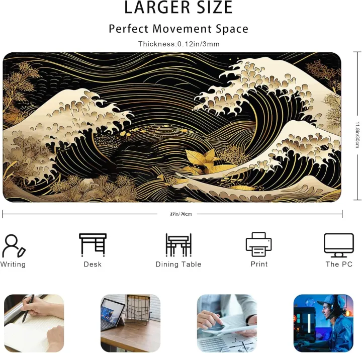 Japan%20Sea%20Waves%20Sunset%20Desk%20Mat%20%20Mouse%20Pad%20Extended%20Gaming%20Non-Slip%20Base%20Thick%20Sealed%20Edges%20Office%20Keyboard%20Laptop%20-%20Image%202