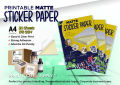Printable Matte Sticker Paper A4 175gsm.