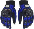 Motorcycle Hand gloves for biker or Pro-Biker Full hand Gloves screen touch. Blue.