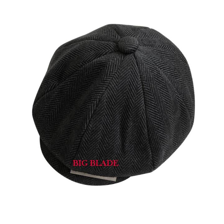 Men Newsboy Hats Vintage Herringbone Octagon Cap Mens With Blade
