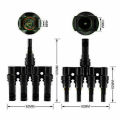 【Fashion】PowMr One pair MC4 T Branch Panel Cable Connectors Male & Female MC4T-AN. 