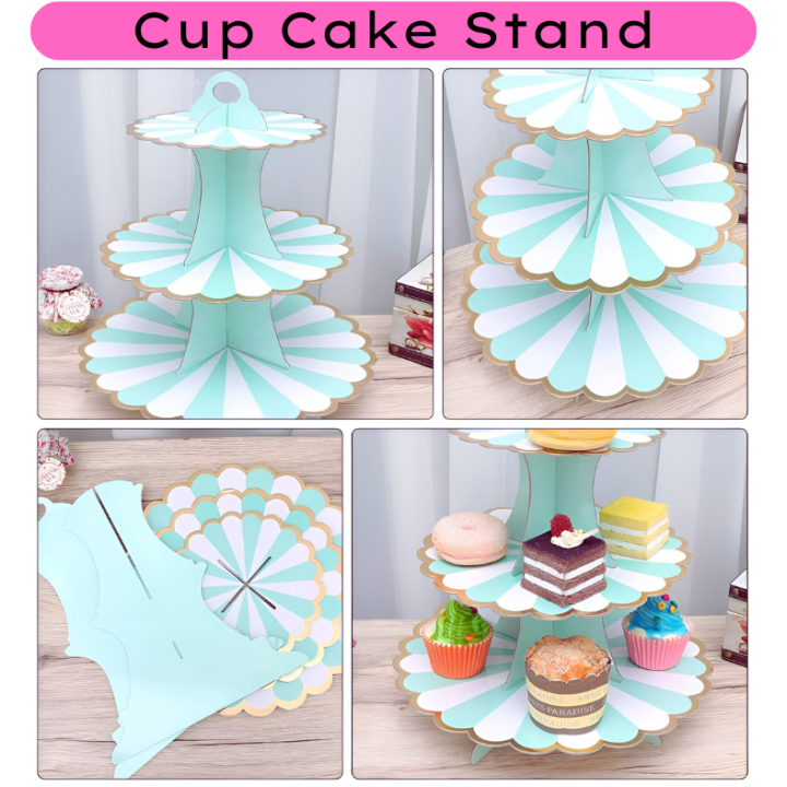 3-Tier Cardboard Cake Stand – Stylish Dessert Display for Events ...