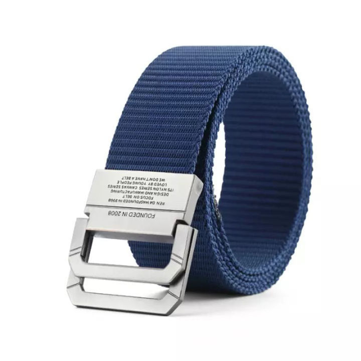 Men canvas belt Alloy buckle Double ring Double D Nylon elasticity belt for Men