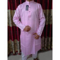 Semi Long Panjabi For Men - Pink - কাপল ড্রেস শাড়ি. 