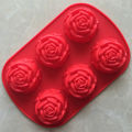 （New）6 Cavity Roe Flower hape ilicone Cookie Bakeware Pan Tray Muffin Cake Mold. 