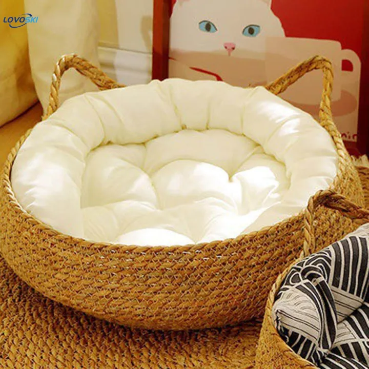 Cat%20Bed%20Basket%20Washable%20Cat%20House%20for%20Large%20Cats%20Small%20Dogs%20Kitten%20White%20Pillow%2043x14cm%20-%20Image%207