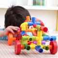 Kids Totally Tubular Pipes & Spout S.T.E.A.M. Manipulative's Building Block Set (About 35-40 pcs), Interlocking Educational Sensory Learning Toys for Children - Multicolor.