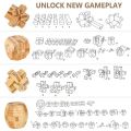 Wooden Puzzle Games Brain Teasers Toy 3D Puzzles for Teens and Adults Logic Puzzle Wood Magic Cube Brain Teaser Assembling Toys.