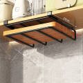 Multi-Functional Kitchen Rack Rustproof Stainless Steel Durable Hanging Cabinet Perforated Wall-Mounted Cutting Board Holder for Home Kitchen Restaurant Culinary Enthusiasts Storage Solution Organization Aid.