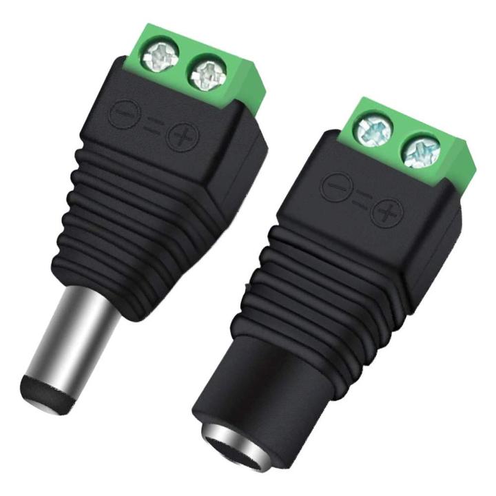 12V DC Power Connector 5.5mm x 2.1mm, CENTROPOWER (1 x Male + 1 x Female) Power Jack Adapter for Led Strip CCTV Security Camera Cable Wire Ends Plug Barrel Adapter