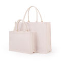 Reusable Jute Tote Bag Spacious Large Capacity Unisex Eco-friendly Handbag White And Black Portable Shoulder Bag for Grocery.