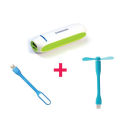 3-in-1 Gadget Combo Pack Mini Ultra-Fast Charging Power Bank + USB Fan + USB LED Light Portable & Compact Travel Essentials. 
