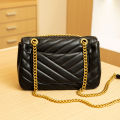 2024 New Plum Blossom Lock Stripe Embroidery Chain Bag Internet Red Trend Exquisite Small Square Bag Women's Cross-border Quality Wholesale. 