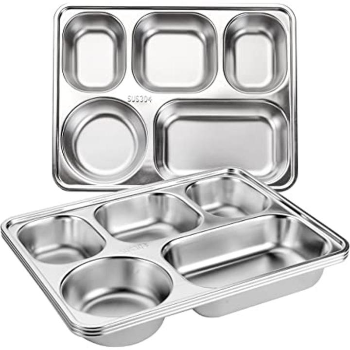 Stainless Steel 5 Compartments Divided Plate - Ideal For Precision ...