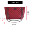 Ladies Bag Model 5944 Bag For Women Hot Red Dark Red Bag For Girls Eid Shopping Ramadan 2024 Geometric Pattern Cross Stitch Handbag Shoulder Bag.