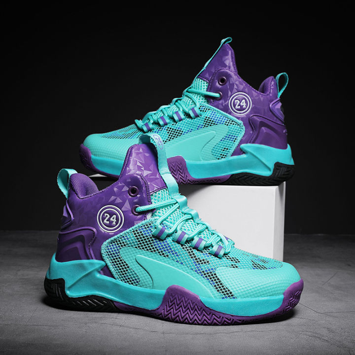 【Emotion HENG】New Children's Sports Running Basketball Shoes Breathable Boys Shoes Medium and Large Children Flying Woven Mesh Shoes