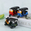 Alloy Tricycle Retro Simulation Model Three Wheeled Motorcycle Toy Diecast Hot Sale Autorickshaw Car Model Figure Toys For Kids.