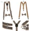 NEW - Suspender Clip-on Braces and Bow Tie Set for Baby Toddler Kid Boy. 