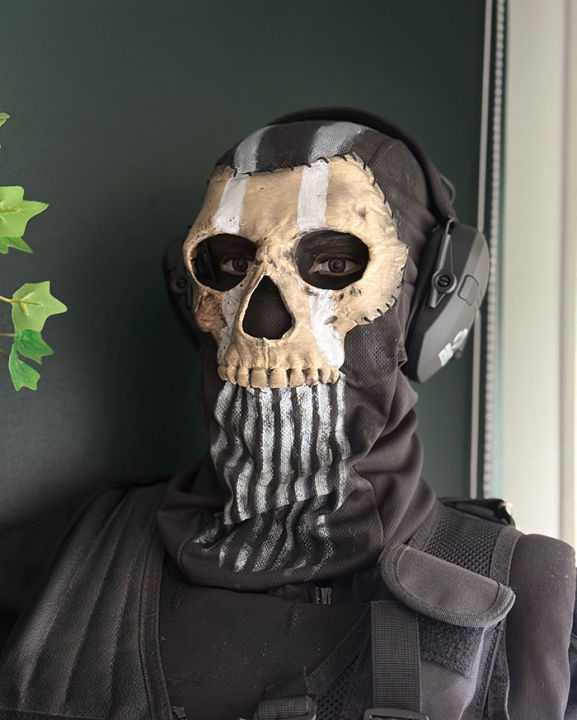 3D Printed Call of Duty Ghost Mask Replica - Simon "Ghost" Riley MW2019 Tactical Skull Prop for Cosplay and Gaming Setups