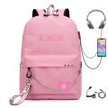 black pink Same Style USB Rechargeable Backpack Multifunctional Backpack ins Large Capacity Waterproof Schoolbag. 
