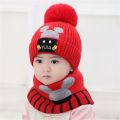 2pcs/set Children's Hat & Scarf Set, Baby Thickened Warm Wool Baby Neck With Ear Protection. 