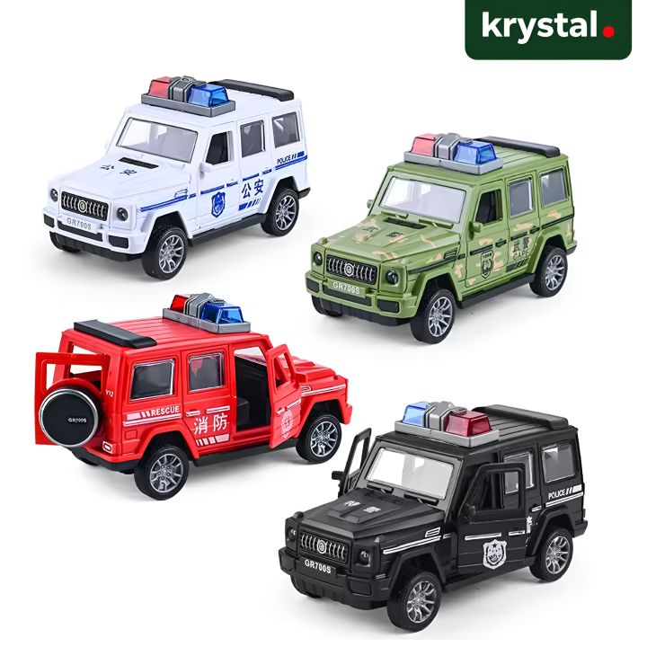 【Krystal】Fire Fighting Scene Mini Pull Back Car – Drop Resistant, Fast Action, Ages 3+, Rescue Play Fun