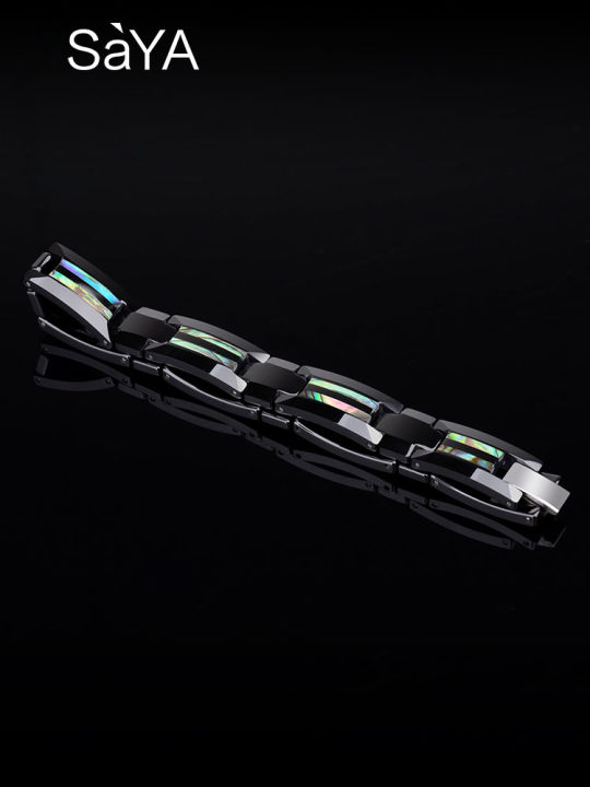 Black%20Ceramic%20Bracelets%20Scratch%20Proof%20Inlay%20Deep%20Sea%20Shell%20and%20Magnetic%20Stone%20for%20Men%20Jewelry,%20-%20Image%203