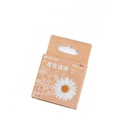 46pcs/box Creative Fresh Flower Boxed Stickers Poems From Flowers ...