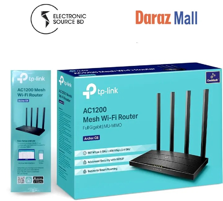 TP-Link%20Archer%20C6%20AC1200%20Mesh%20Wi-Fi%20Router-MU-MIMO%20Dual%20Band%20-%20Image%204