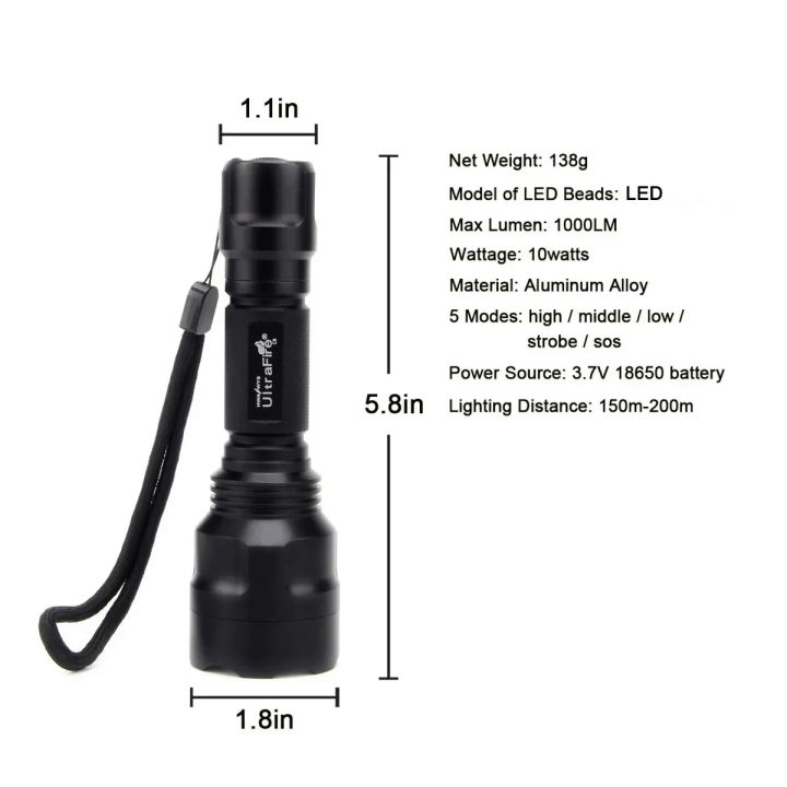 UltraFire%20C8%2018650%20High%20Power%20LED%20Flashlight%20Rejected%20Tactical%20Lamp%20Torch%20Light%20Hunting%20Outdoor%20Lighting%20Lantern%20-%20Image%206
