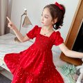 Fast delivery girl dresses kids dress short sleeve children's clothing girl princess dress baju baby girl clothes baju budak perempuan. 