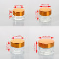 Empty Small Jars Refillable Clear Round Glass Cosmetic Trial Sample Container with Inner Liner Lotion Cream Solid Perfume Bottle.