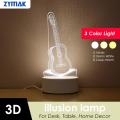 Night Light 3D illusion lamp light for home decoration interior design table lamp desk lamp led 3DL-GTR Guitar Showpiece Birthday Gift For Musician. 