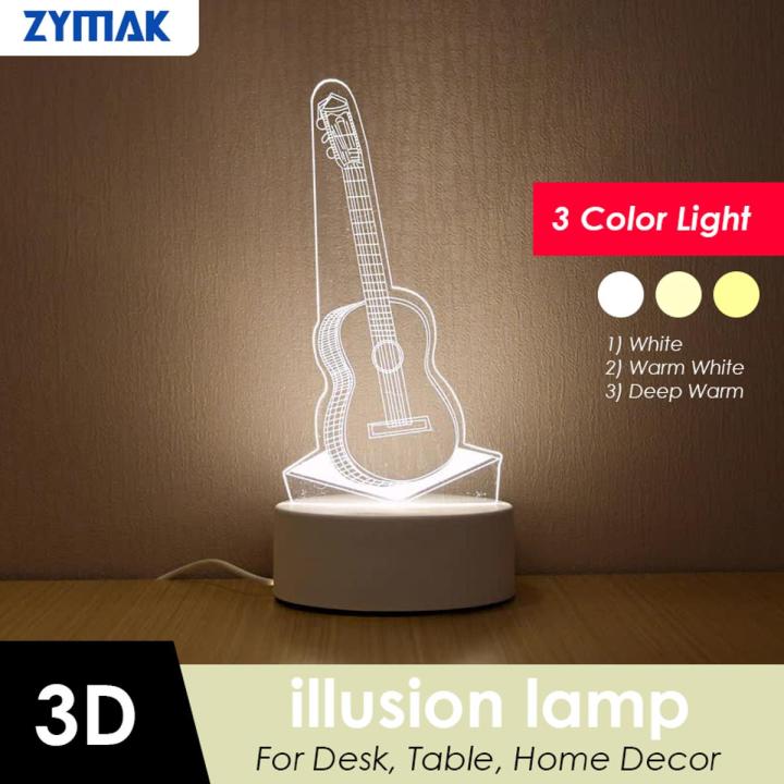 Night Light 3D illusion lamp light for home decoration interior design table lamp desk lamp led 3DL-GTR Guitar Showpiece Birthday Gift For Musician