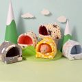 Small Pet Nest Semi-enclosed Guinea Pig House Bed Hamsters Hedgehogs Resting House Thick Fabric Pet Nest Autumn Winter Supplies.