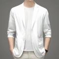 Men Men Formal Blazer Coat Business Men's Suit Coat Classic Lapel Double Buttons Straight Slim Fit Summer Men Thin Suit Coat.