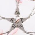 5-piece Fashion Men And Women Necklace Creative Stitching Five-pointed Star Alloy Pendant Best Friend Friendship Jewelry Gifts.