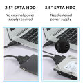 SATA to USB 3.0 Adapter Cable for 3.5/2.5 Inch SSD HDD SATA III Hard Drive Disk Converter Support UASP with 12V Power Adapter.