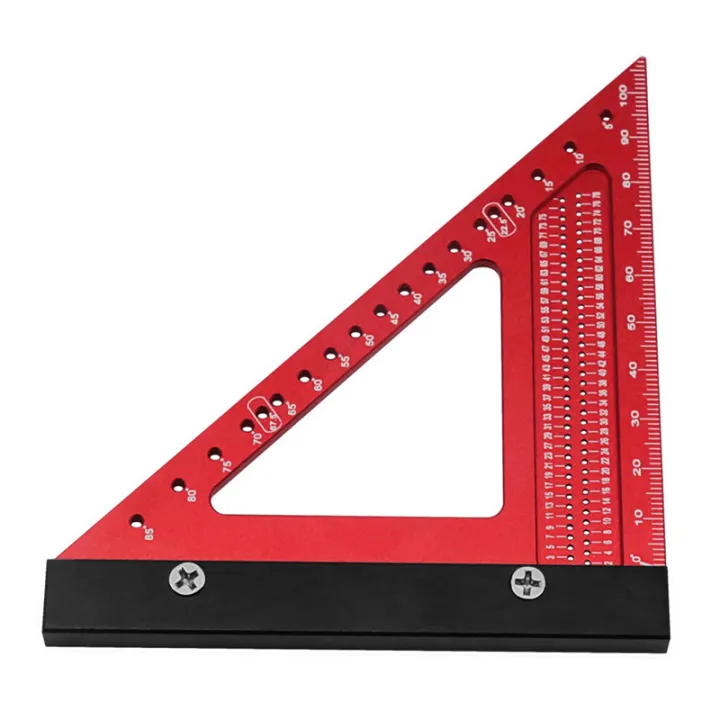 Triangle Ruler Wood Tech Aluminum Alloy Woodworking Triangle Ruler Carpenter Square Hole ...
