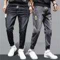 2024 Spring Black Blue Cargo Jeans Men Streetwear Denim Jogger Pants Men Baggy Harem Jean Trousers Plus Size 5XL. 