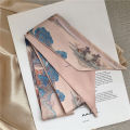 Retro French Bow Tie Hair Oil Painting Silk Scarf Hair Band Female Tie Scarf Long Ribbon Korean Style All-Match Spring and Autumn. 