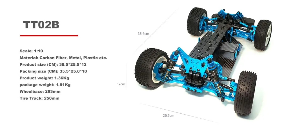 Châssis En Fibre De Carbone Pour Voiture RC 1:10 - Compatible Tamiya TT02, TT01, D5, Etc.