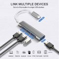 (New) USB hub multiple hub converter USB splitter 4 ports hight speed USB 3.0 hub OTG printer for laptop PC MacBook Pro charge data transfer metal cable extender. 