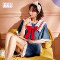 Kawaii Pajamas Pyjamas Women Plus Size Cute Princess Style Home Sleepwear Sailor Nightgown Moon Pink Bows Shorts Sets Pajama Set.