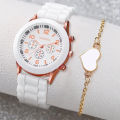 5Pcs/set Fashion Women Watch Round Dial Classic Watches Women Simple Clock& Jewelry Set For Female Gift.