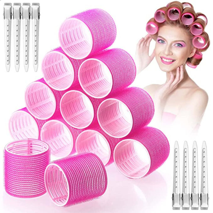 12pcs Self-Grip Hair Rollers Heatless Hair Curlers No Heat Hair