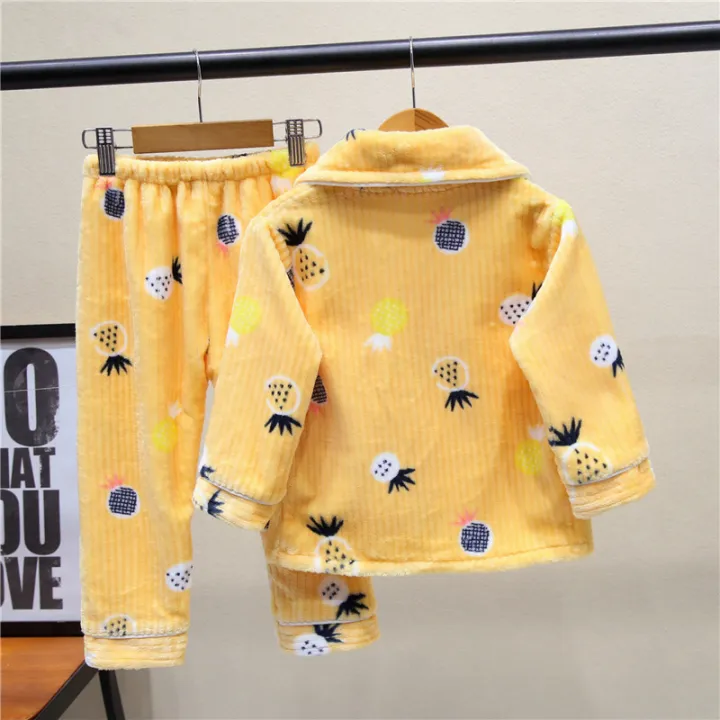 Autumn%20Winter%20Children's%20Coral%20Velvet%20Pajamas%20Boys%20Boys%20Thickened%20Winter%20Flannel%20Baby%20Girls%20Loungewear%20Set%20-%20Image%202