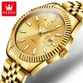 OLEVS Watch For Women Waterproof Sale Original Casual Elegant Luxurious Stainless Steel Gold Not Faded calendar Quartz (1 Year Warranty) 5593.